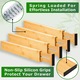 Set 4 organizatoare reglabile pentru sertar, BOMSTOM, sistem antialunecare, sistem blocare, extensibile, 33.5-43 x 1.5 x 6 cm, natur