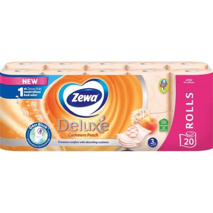 Toalettpapír Zewa Deluxe Cashmere Peach, 3 rétegű, 20 tekercs
