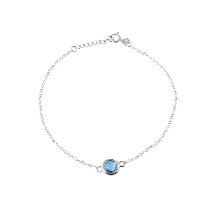 Bratara cerc dama, Argint, Albastru/Argintiu