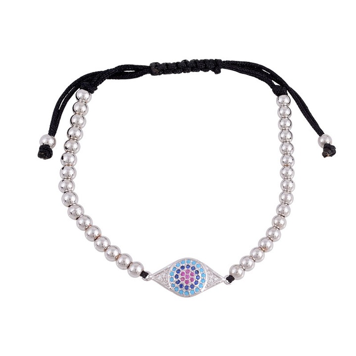 Bratara de dama cu cristale, Inox, Argintiu