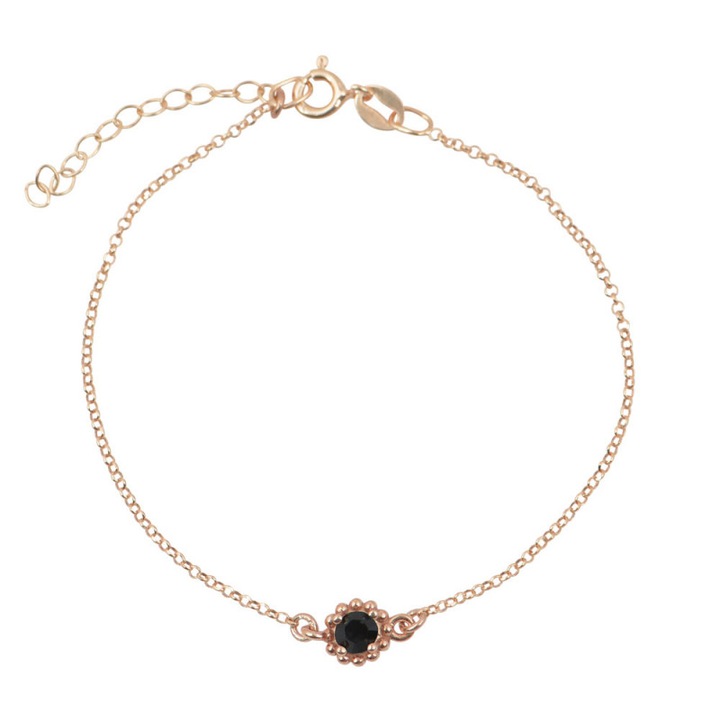 Bratara de dama, Argint 925°/Cristal negru