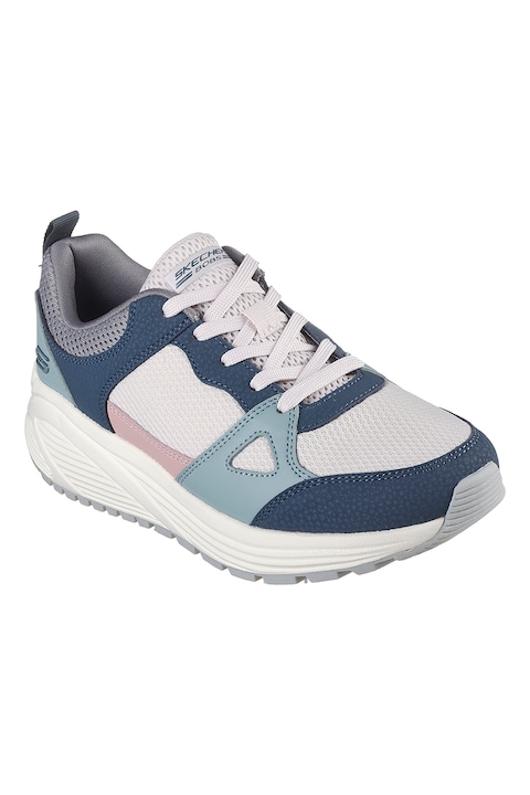 Skechers, Sneaker szintetikus részletekkel, Púderkék/Törtfehér