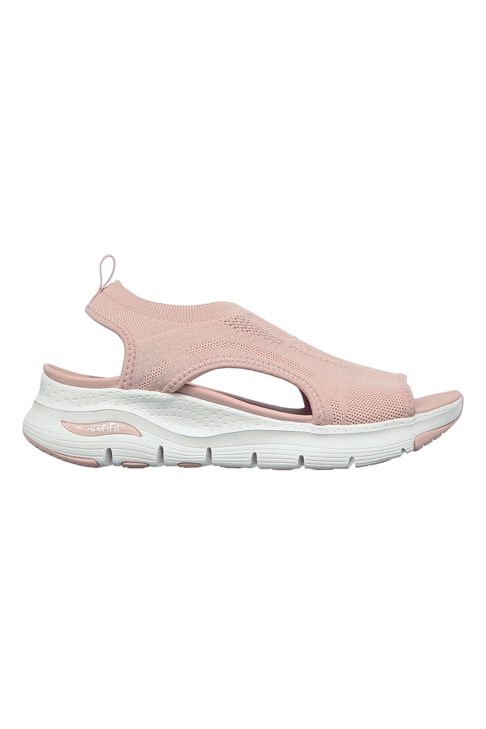 Skechers, Sandale slip-on din material textil, Roz pal, 38