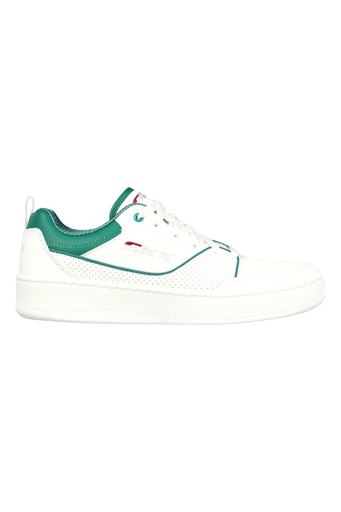 Skechers, Sportcipő ökológiai bőrből perforációval Court 92 - Ottoman, Green, White, 46