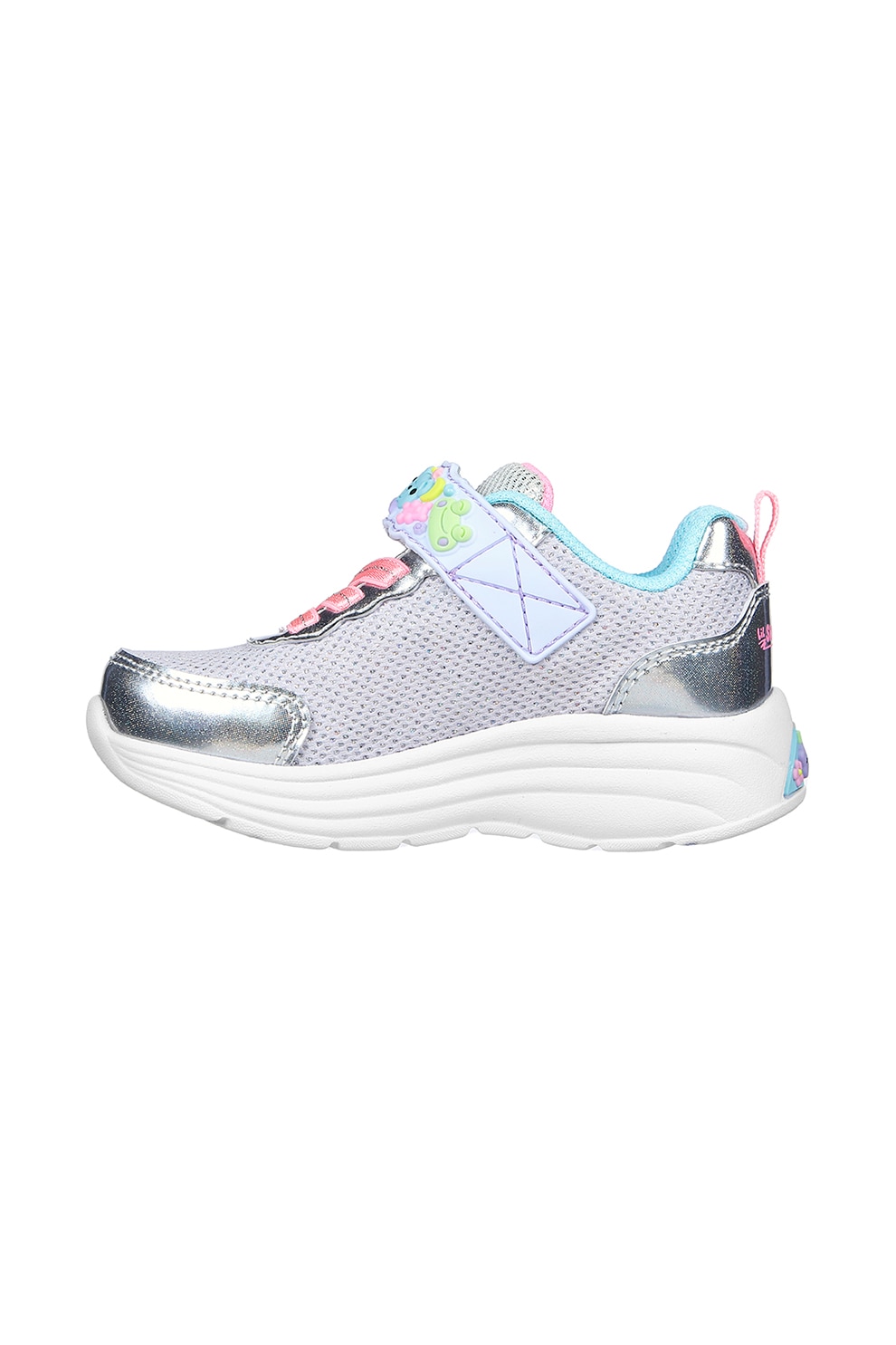 Skechers, Pantofi sport cu inchidere velcro My Dreamers, Roz, Argintiu, 21 EU