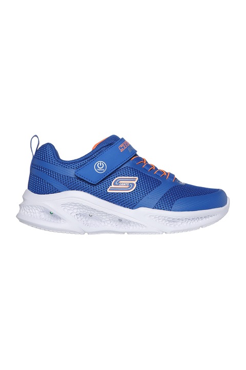 Skechers, Pantofi sport low-cut cu lumini LED, Albastru