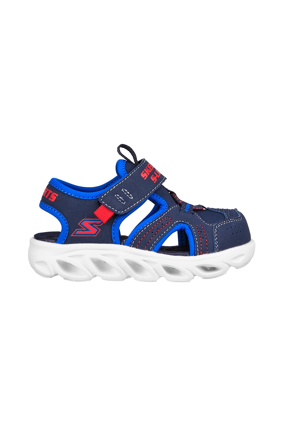 Skechers, Sandale cu LED-uri Hypno-Splash, Negru, Albastru, 25 EU