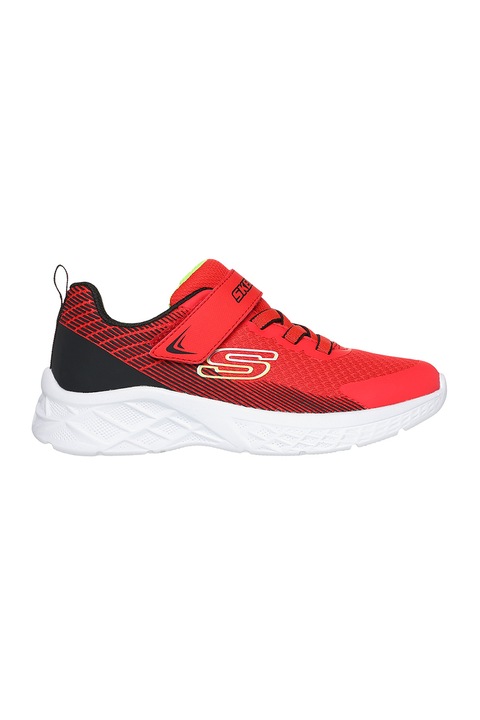 Skechers, Pantofi sport cu inchidere velcro Microspec II, Rosu