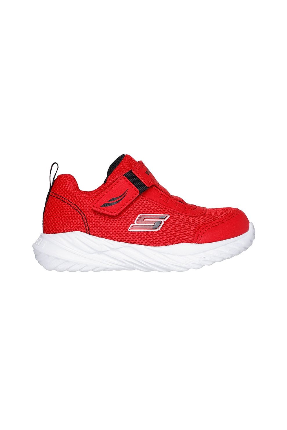 Skechers, Pantofi sport cu inchidere velcro si garnituri din plasa, Rosu, 21 EU