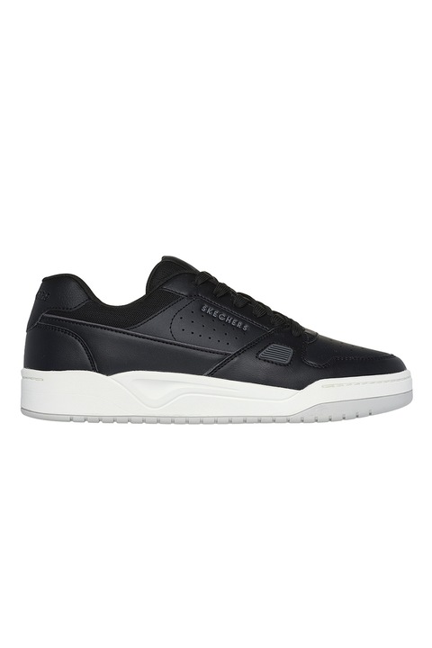 Skechers, Pantofi sport de piele si piele ecologica, Negru