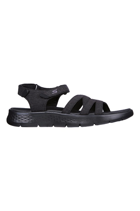 Skechers, Sandale din material textil cu velcro, Negru