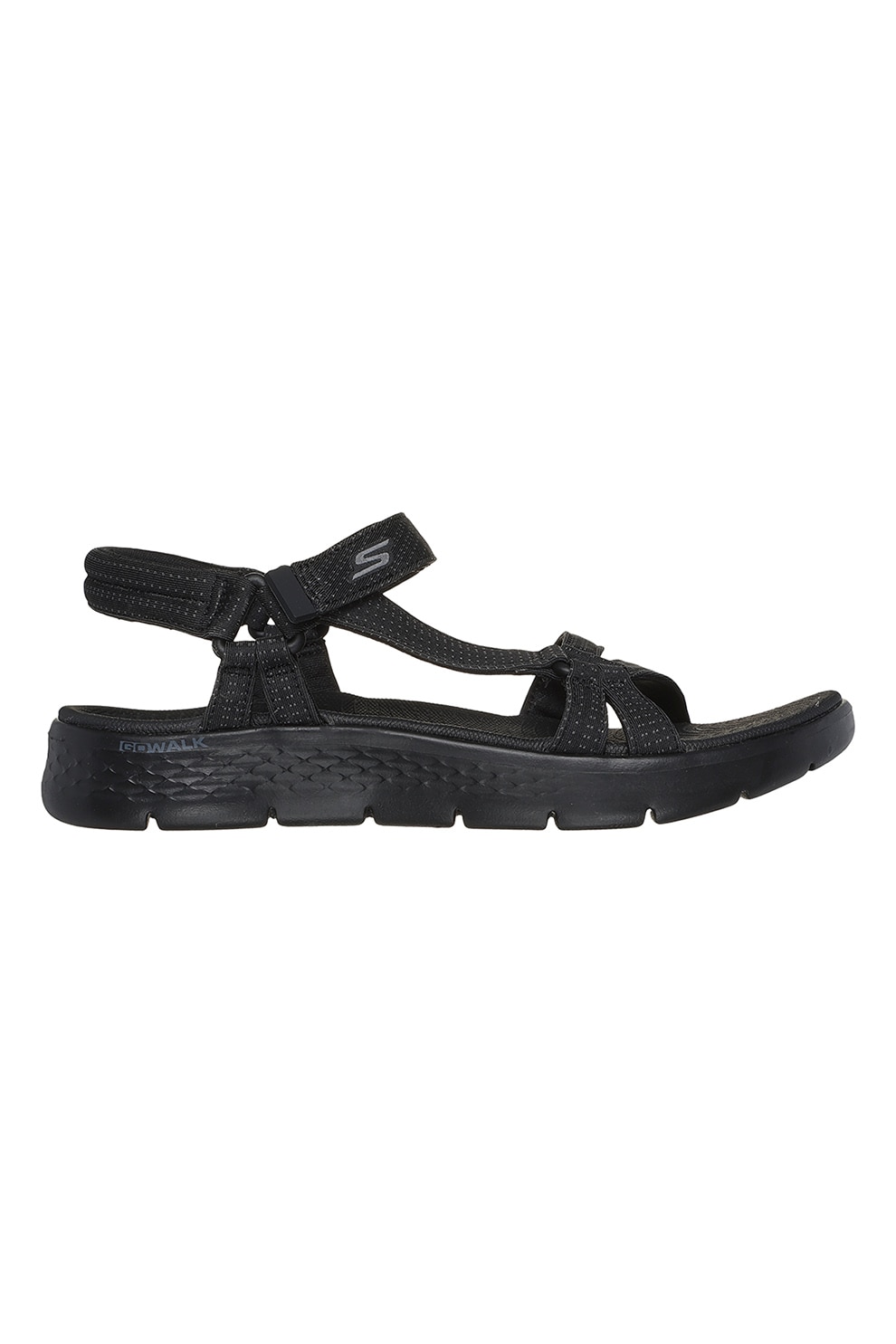 Skechers, Sandale din material textil cu velcro Go Walk Flex, Negru, 37
