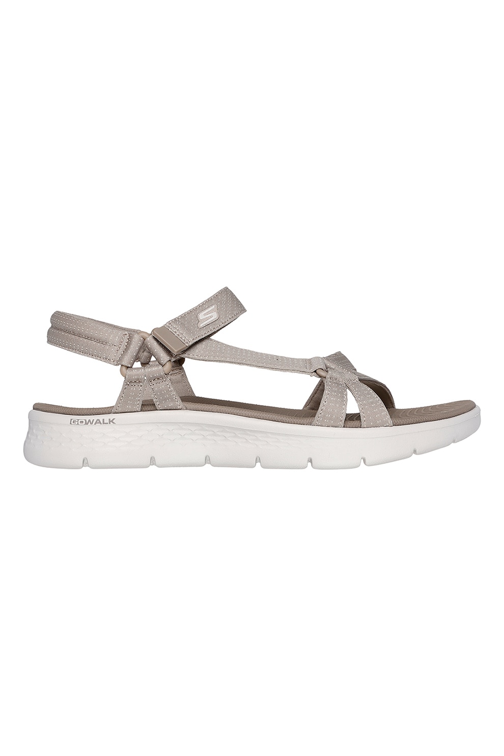 Skechers, Sandale din material textil cu velcro Go Walk Flex, Grej, 38