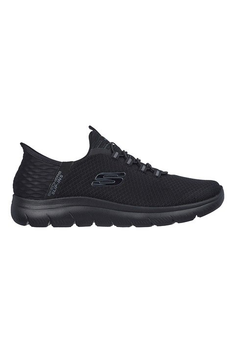 Skechers, Pantofi sport slip-in cu logo Summits High Range, Negru stins