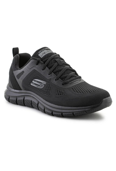 Skechers, Track Broader fűzős sneaker, Fekete