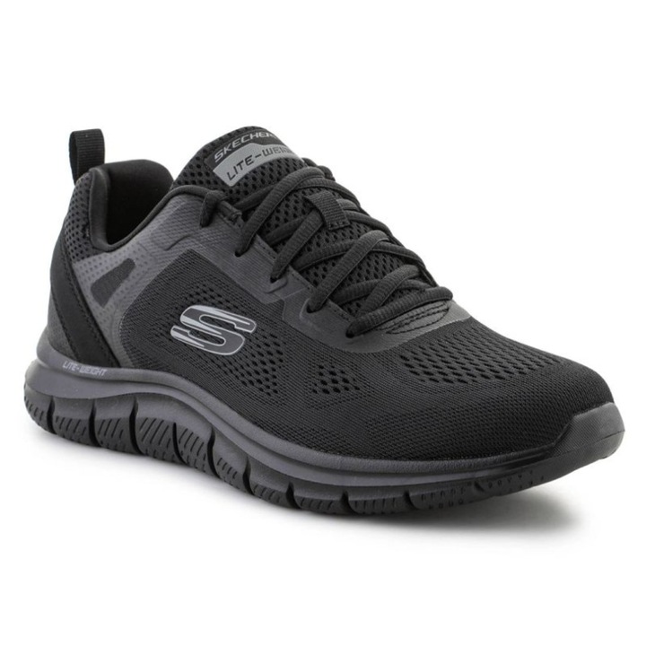 Skechers, Track Broader fűzős sneaker, Fekete