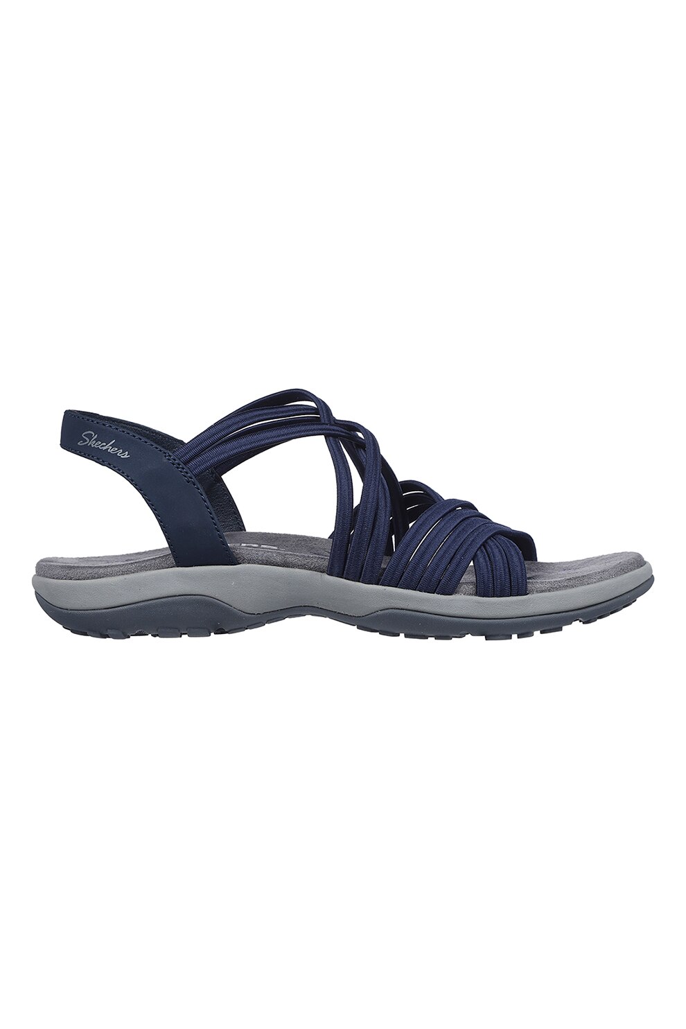 Skechers, Sandale cu barete multiple, Bleumarin, 37