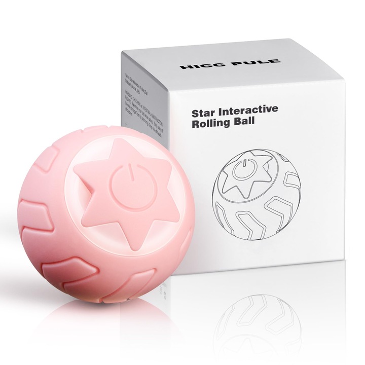 Jucarie interactiva pentru pisici, ABS, USB, Roz