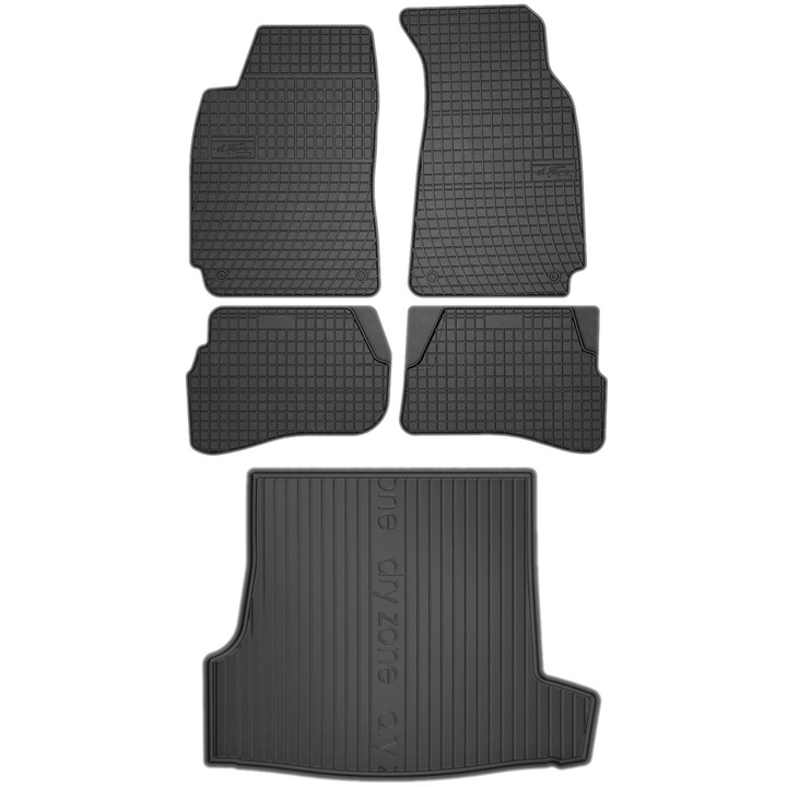 Set 5 covorase auto Frogum pentru VW Passat B5 1997-2005, Cauciuc, Negru
