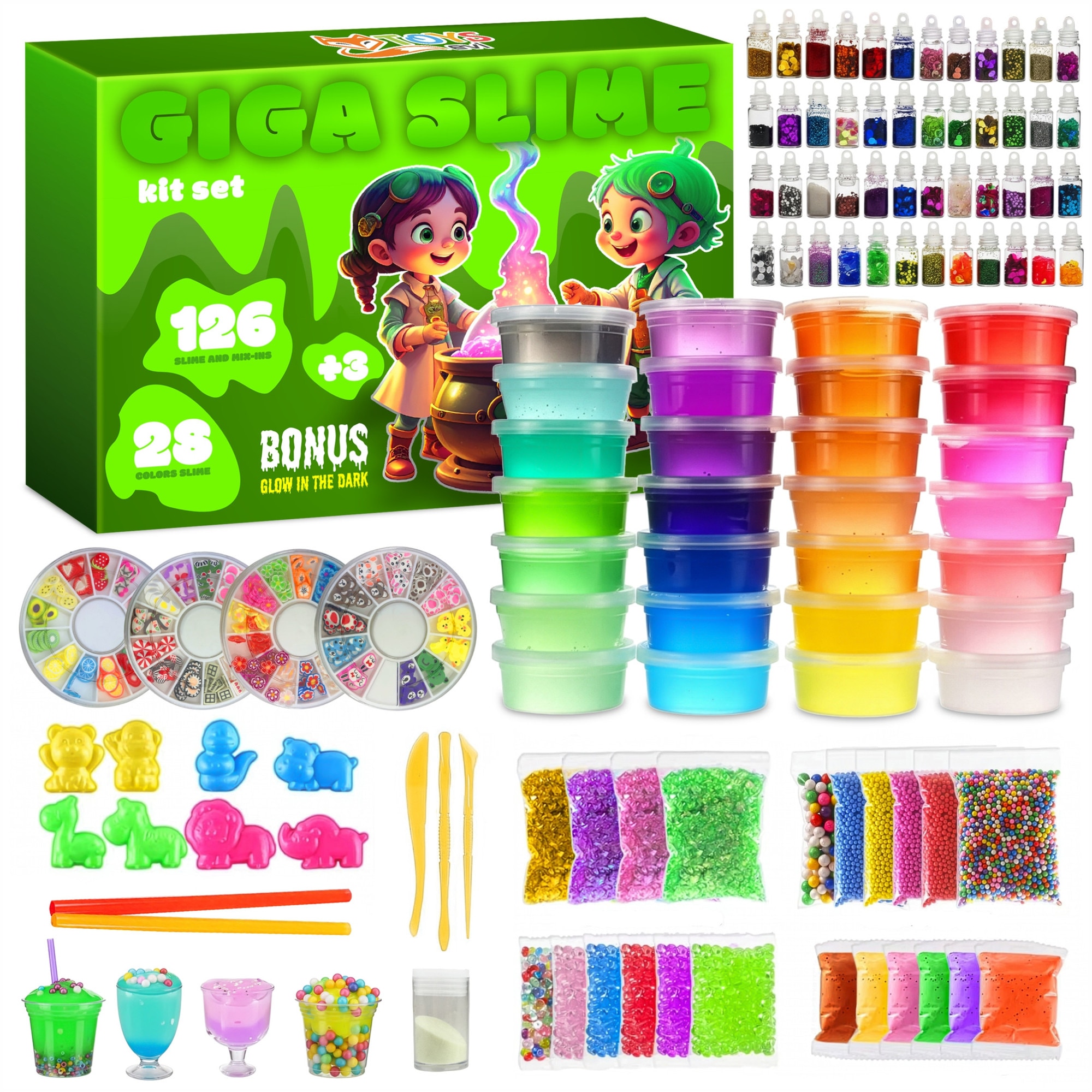 Slime cu sclipici si cu bratara inclusa Glittoputti Goobands