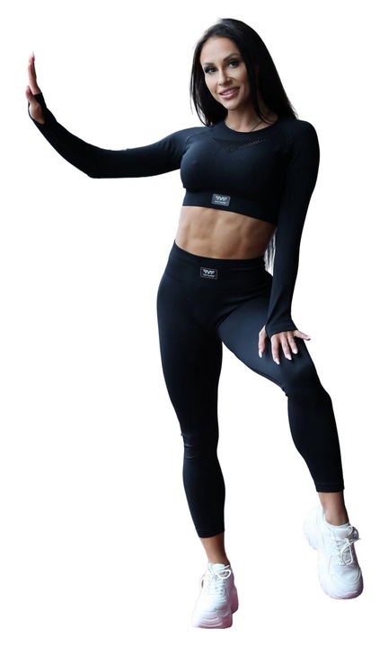 Colanti sport dama, Mitare, Nylon/Elastan, Negru, S