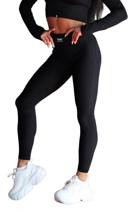 Colanti sport dama, Mitare, Nylon/Elastan, Negru, S