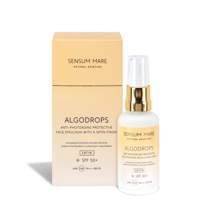 Krémes arc emulzió szatén felülettel SPF 50+ UVB UVA PA++++, Sensum Mare, 50 ml