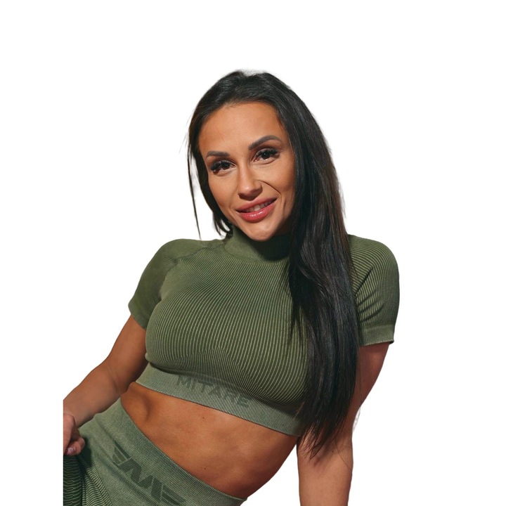 Tricou sport dama, Mitare, Nylon/Elastan, Verde, Verde