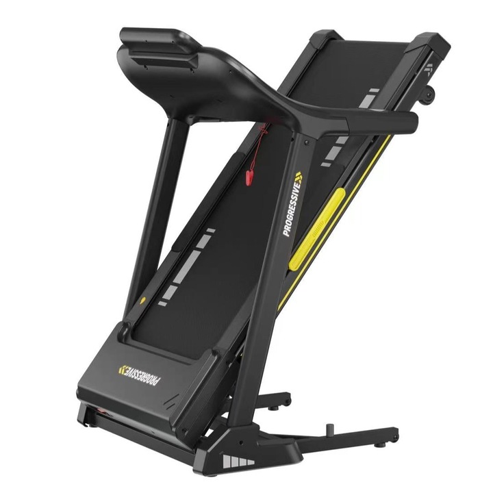 Banda de alergat electrica PROGRESSIVE RUN4000NTECH, viteza maxima 18 hm/h, motor in sarcina maxima 4.5 CP/ constant 2.5 CP, suprafata alergare 120x 52 cm, inclinare motorizata, sistem atenuare socuri, 16 programe, greutate maxima utilizator 150 kg