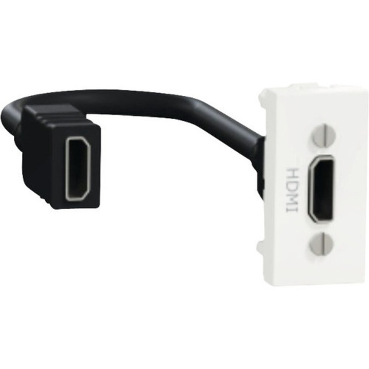 Priza Hdmi Simpla Schneider Unica, Pre-cablata, Alba