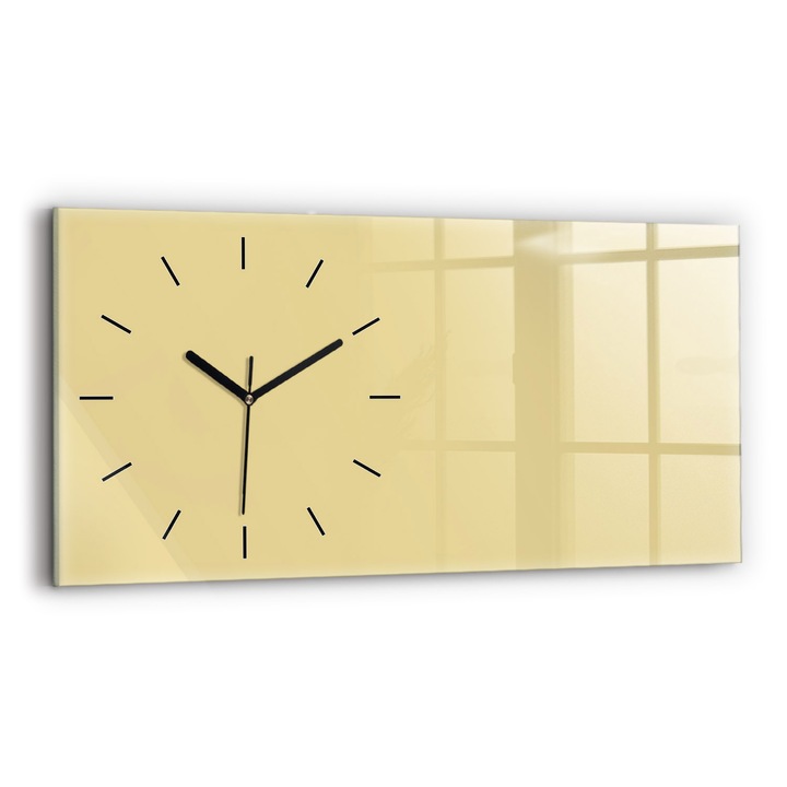Falióra, Wallfluent, üveg, Fekete mutatók, Nincs szám, Krém, Téglalap 60x30 cm, 010010500030200268347