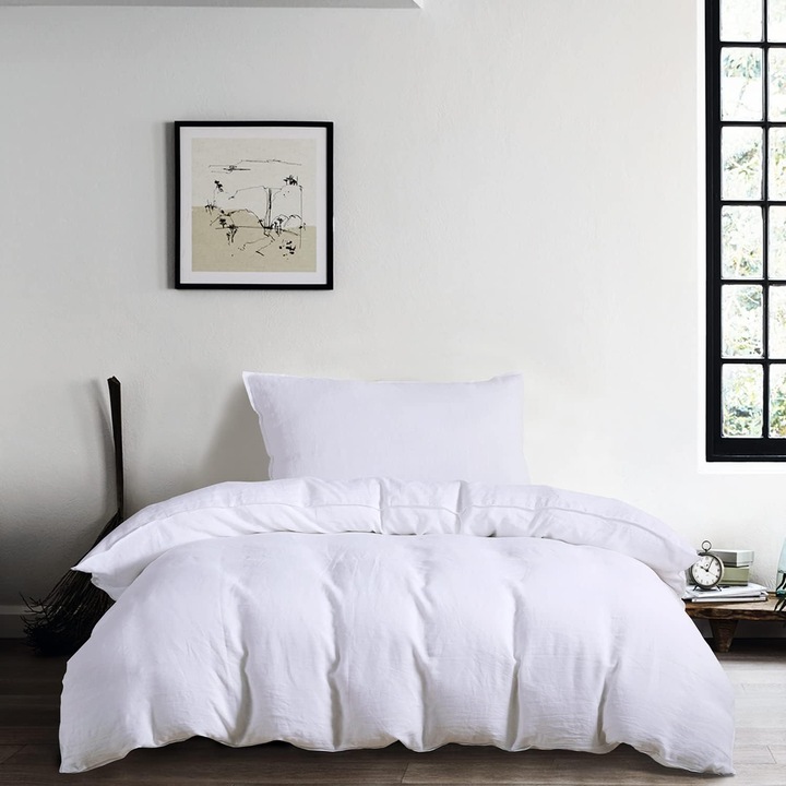 Комплект спално бельо от лен, 155x220 см, калъфка за възглавница 80x80, премиум, CHUFFED