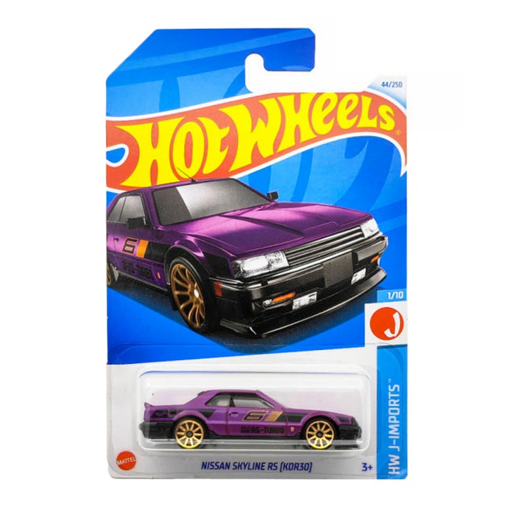Метална кола Hot Wheels 2024, Nissan Skyline RS KDR30 1:64, Лилав