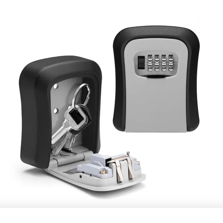 Cutie chei pentru imobiliare, Aliaj de aluminiu, inchidere cifru, Metalica