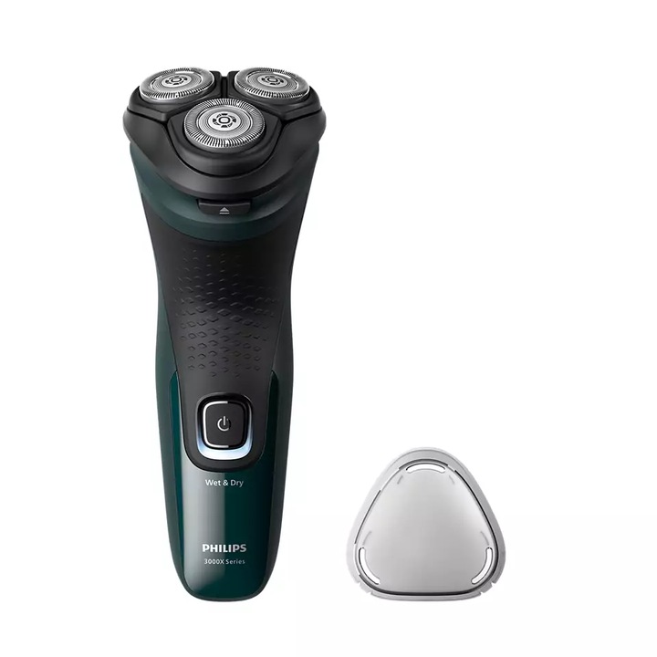 Електрическа самобръсначка за мокро и сухо бръснене, Philips X3002/00, Shaver 3000X Series, Ножчета PowerCut, 4D Огъващи се глави