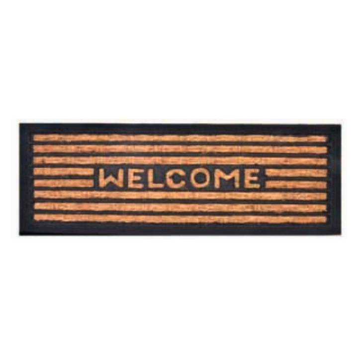 Covoras Intrare, fibra cocos si cauciuc, Dm 100, 60x25x1.50 cm, Model Welcome