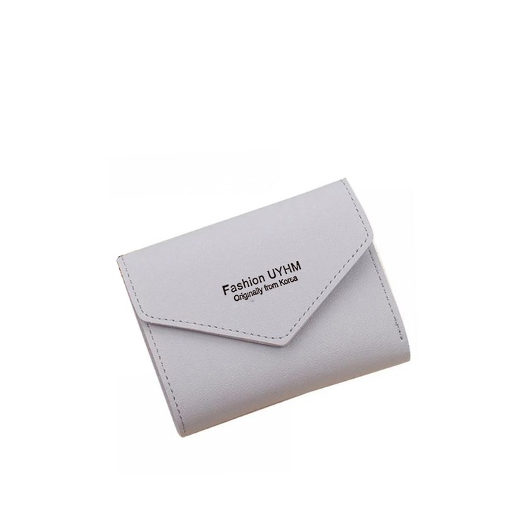 Portofel Scurt Dama, Korea Style, Gri