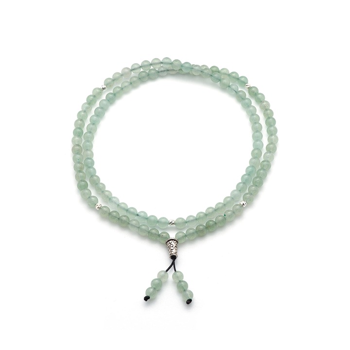 Colier mala 108 bile de aventurin 6mm si 37 cm lungime