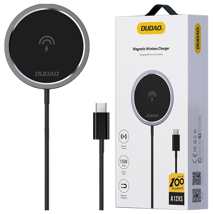 Incarcator inductiv Dudao, Wireless, Negru