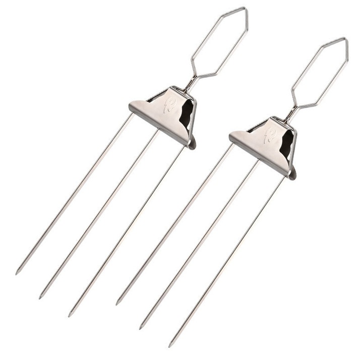 Set 2 bete de gratar, Otel inoxidabil, Argintiu