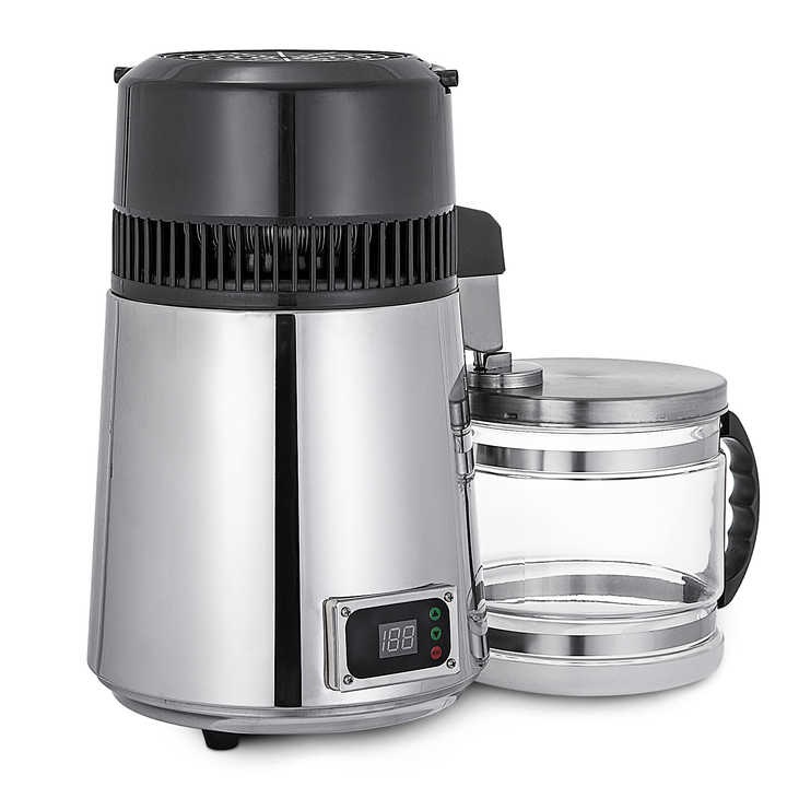 Дестилатор за вода, 220V, 4L, 750W, контролирана температура, неръждаема стомана, сребрист