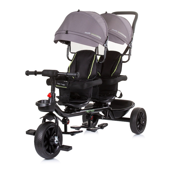 Tricicleta pentru gemeni CHIPOLINO Hip Hop, Graphite