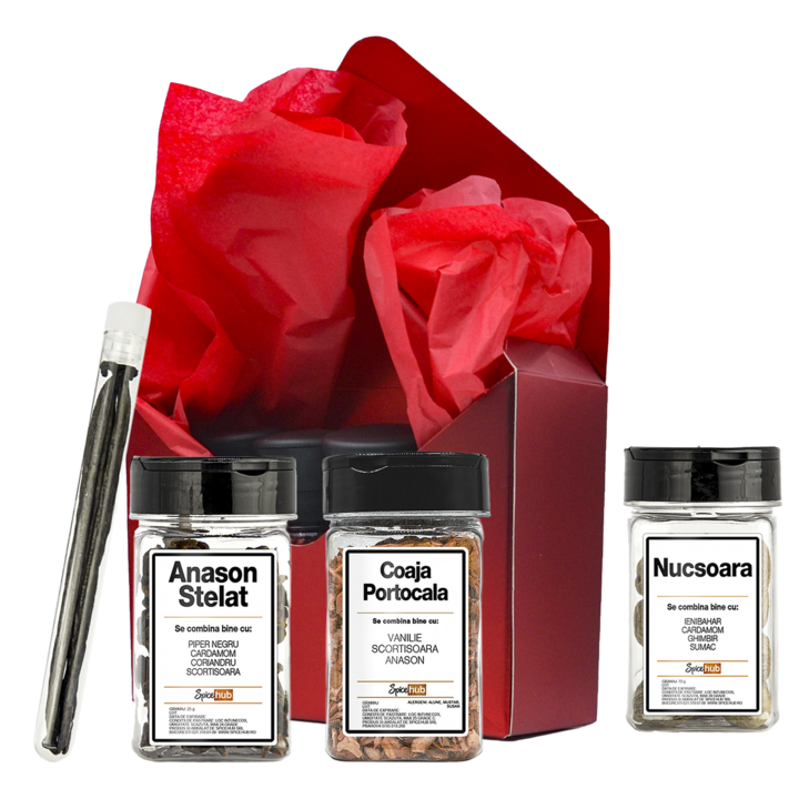 Cutie Craciun Rosie 4 Condimente