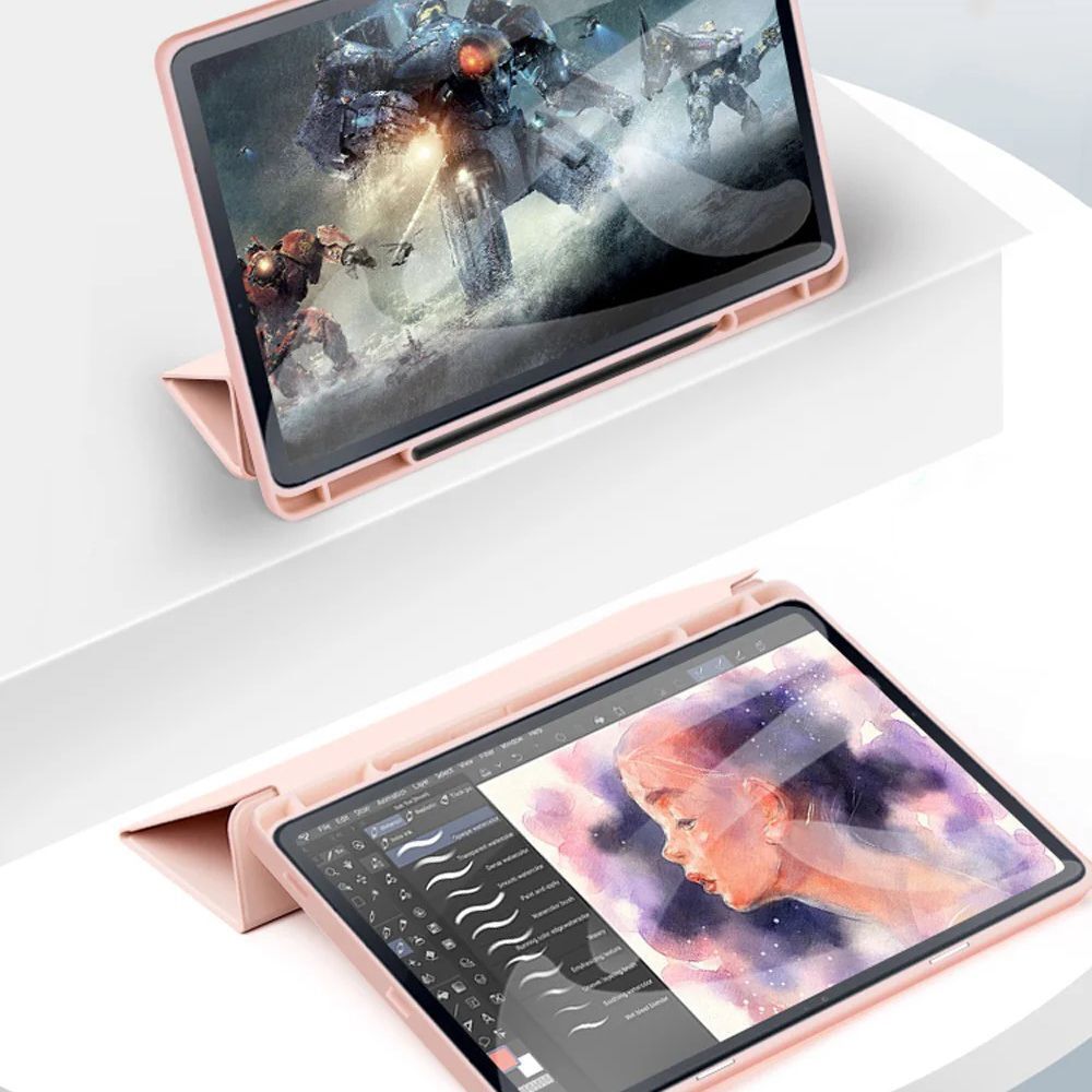 Husă inteligentă pentru tabletă Samsung Galaxy Tab S10 Lite de 10,9 inci (SM-X400, SM-X406) - roz, cu suport pentru creion