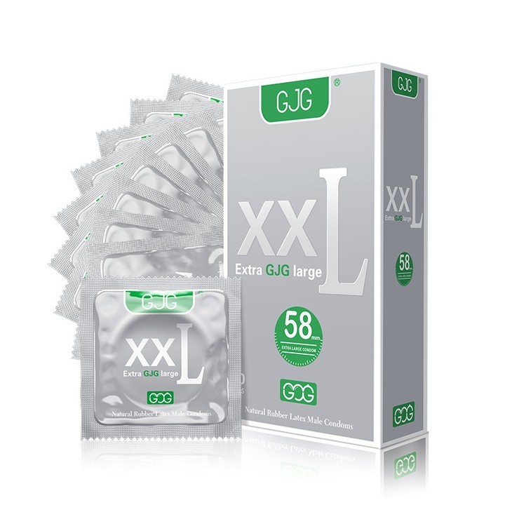 Презервативи xxL, GJG, латекс, 58 mm, 10 бр, прозрачни