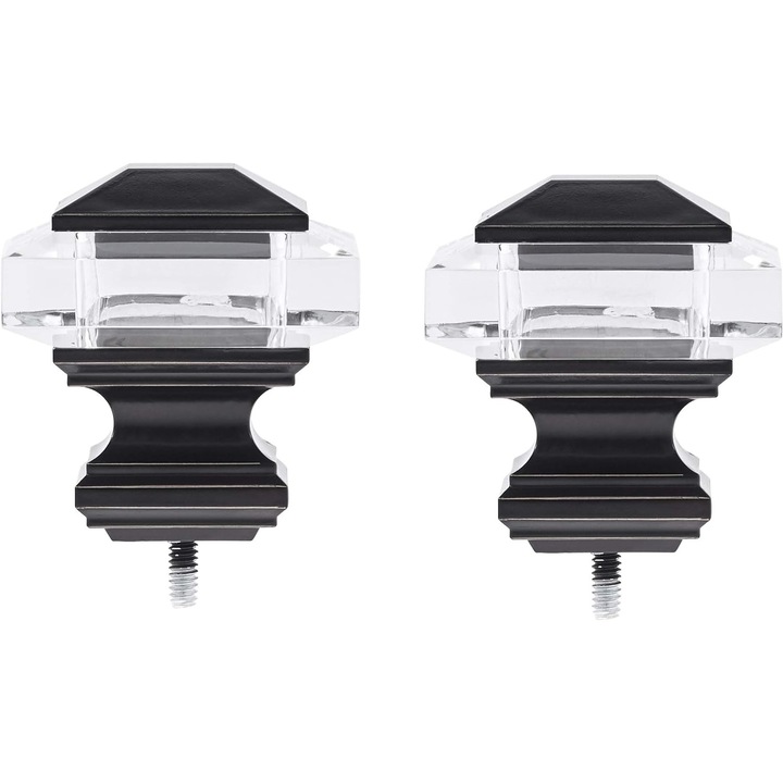 Set 2 butoane decorative pentru galerie de perdea din nichel, 2.5 cm