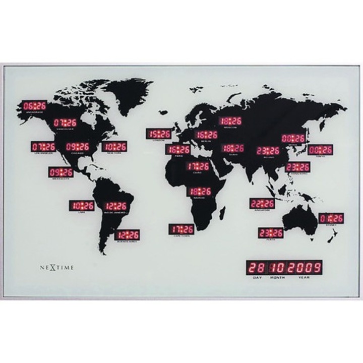 Ceas Nextime World Time Digit 55x36 Cm