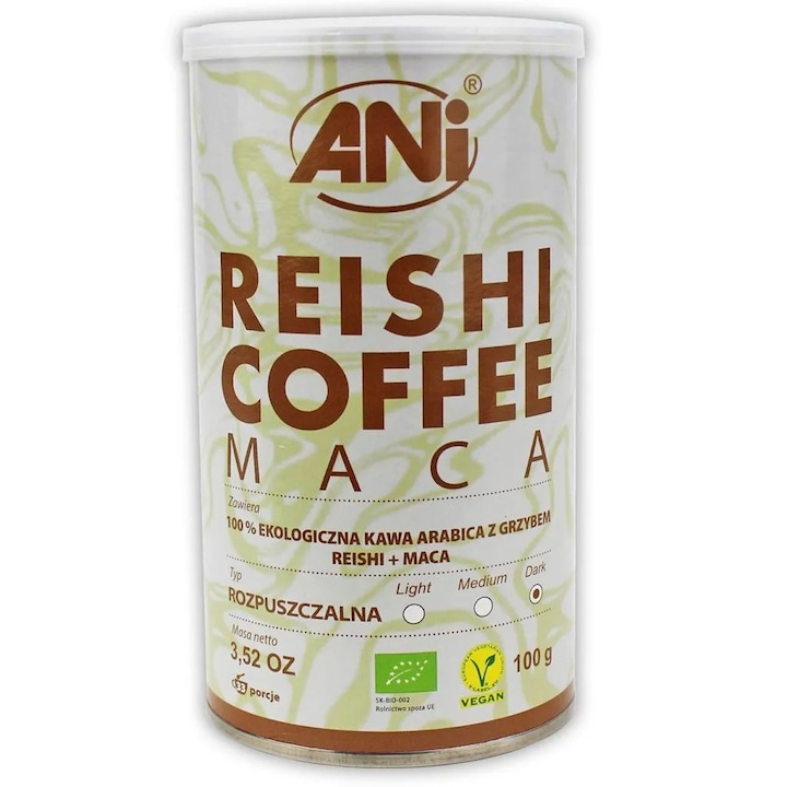 Instant Arabica kávé reishi gombával és bio macával 100 g