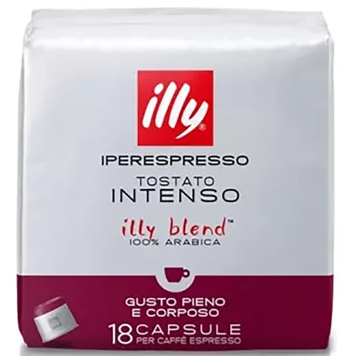 Cafea Illy Intenso, 18 capsule, compatibile cu Illy Iperespresso Original