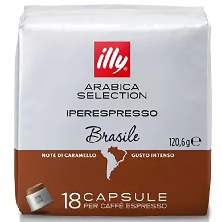 Cafea Illy Arabica Brasile, 18 capsule, compatibile Illy Iperespresso Original